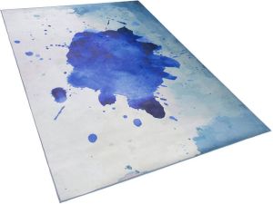 Beliani Odalar Vloerkleed-blauw-polyester