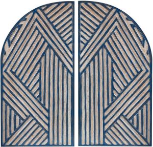 Beliani OGAN Wanddecoratie-Blauw-MDF