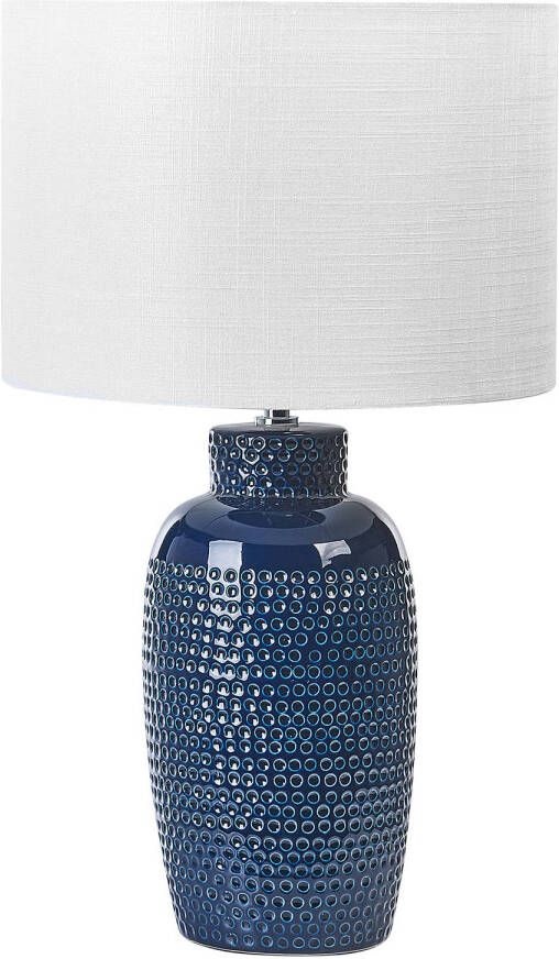 Beliani PERLIS Tafellamp-Blauw-Keramiek
