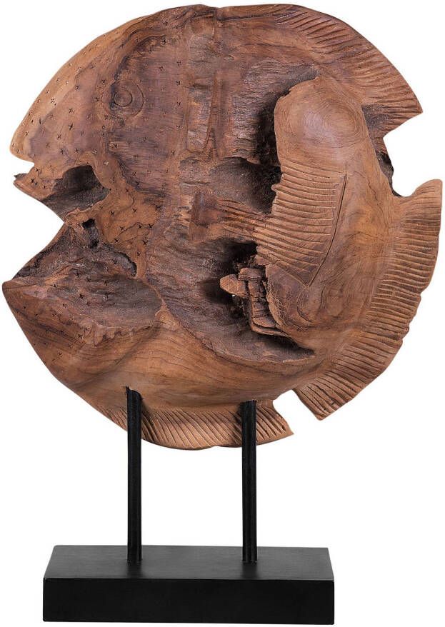 Beliani PLAICE FISH Decoratief accessoire-Lichte houtkleur-Teakhout