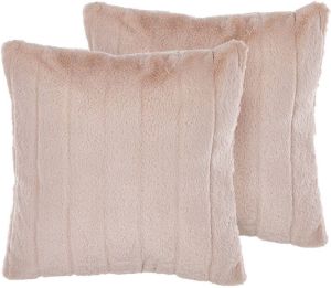 Beliani PUMILA Sierkussen-Roze-Polyester