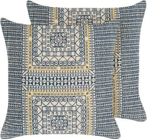 Beliani SAFI Sierkussen-Blauw-Katoen