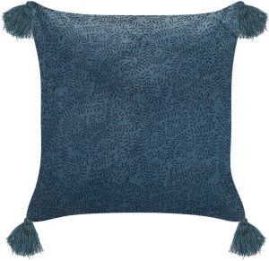 Beliani SETARIA Sierkussen-Blauw-Fluweel