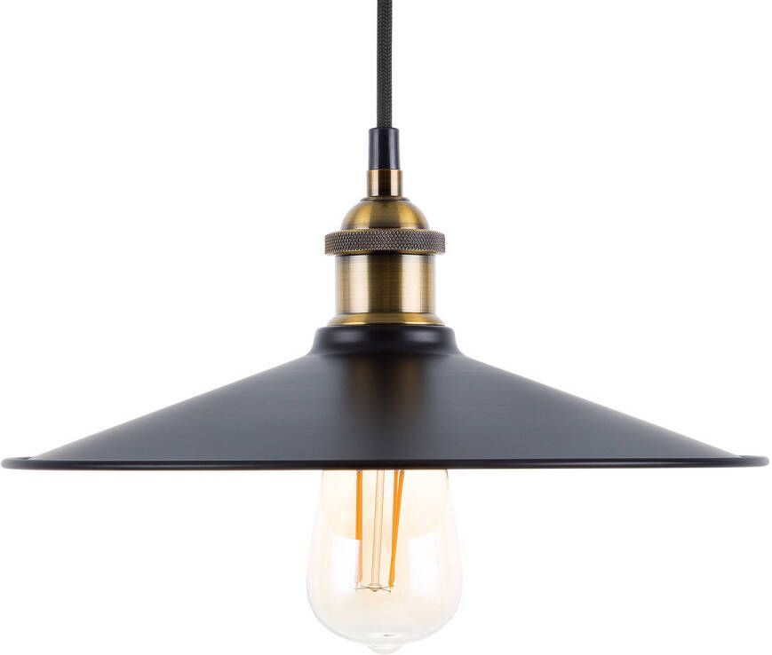 Beliani SWIFT Hanglamp Zwart|Messing Metaal