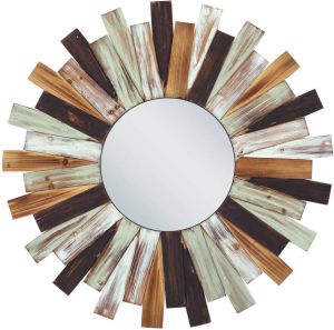Beliani TAMPICO Decoratieve Spiegel-Multicolor-Dennenhout