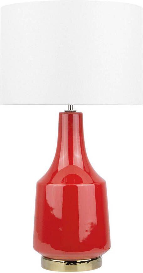 Beliani TRIVERSA Tafellamp-Rood-Keramiek