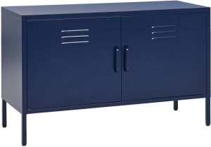 Beliani URIA Kantoorkast-Blauw-Staal