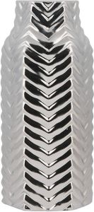 Beliani Xanthos Decoratieve Vaas-zilver-keramiek