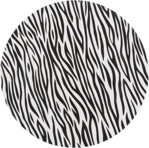 Cosy & Trendy Kaarsenbord-plateau rond kunststof zebraprint D33 cm Kaarsenonderzetter Kaarsenplateaus