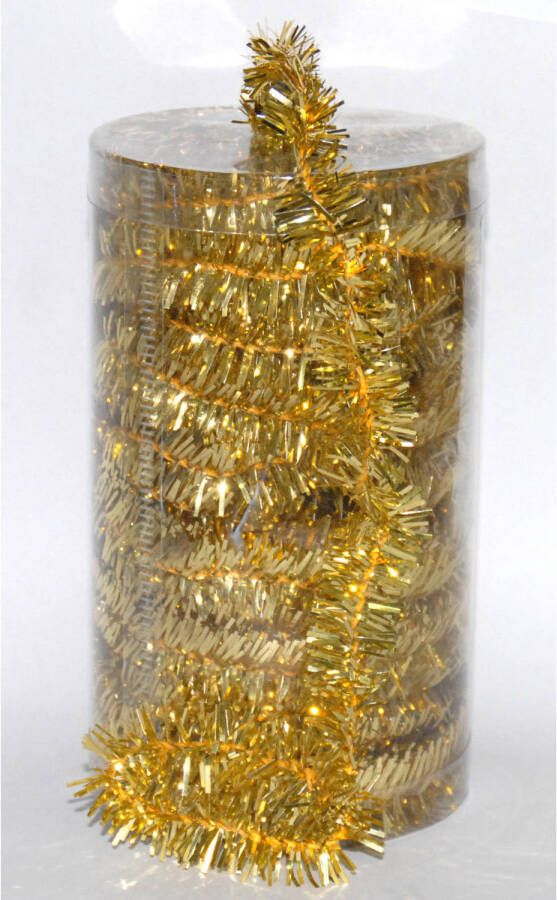 Merkloos 1x stuks folie tinsel slingers guirlandes goud 20 meter kerstslingers