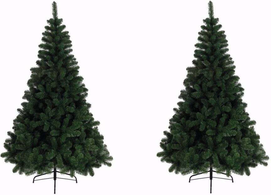 Bellatio Decorations 2x stuks kunst kerstbomen kunstbomen groen 120 cm Kunstkerstboom