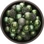 Decoris 37x Salie groene kunststof kerstballen 6 cm Mix Onbreekbare plastic kerstballen Kerstboomversiering salie groen - Thumbnail 2