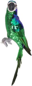 Merkloos Dierenbeeld groene papegaai vogel 40 cm decoratie Woondecoratie Papegaaien deco Beeldjes