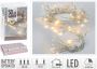 Bellatio Decorations Kerstverlichting op batterij met timer warm wit 50 lampjes Warm witte kerstlampjes kerstlichtjes - Thumbnail 1