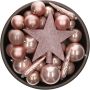 Decoris 33x Lichtroze kunststof kerstballen 5-6-8 cm Mix Onbreekbare plastic kerstballen Kerstboomversiering lichtroze - Thumbnail 2