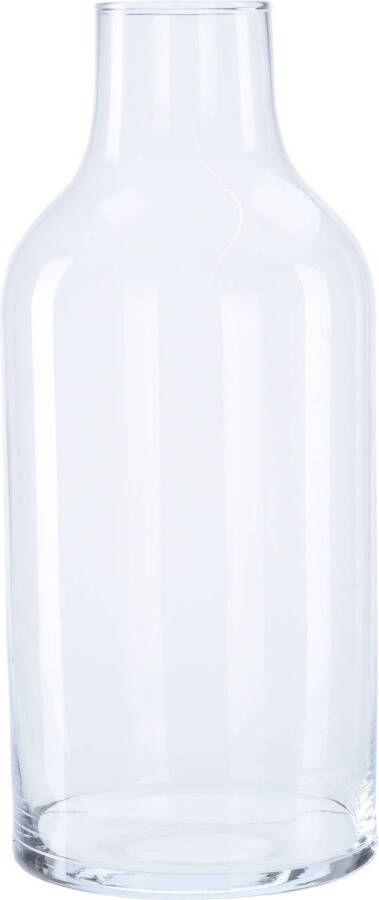 Merkloos 1x Glazen fles vaas vazen 15 5 x 35 cm transparant 4900 ml Home deco woondecoratie vazen Woonaccessoires Vazen