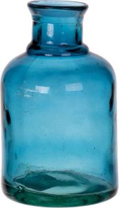 Bellatio Design Bloemenvaas gerecycled glas transparant hemelsblauw D12 x H20 cm Vazen