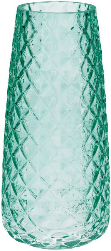 Bellatio Design Bloemenvaas groen transparant glas D10 x H21 cm Vazen