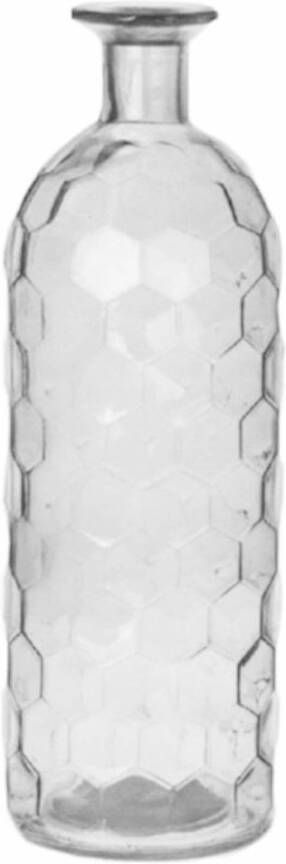 Bellatio Design Bloemenvaas helder transparant glas honingraat D7 x H20 cm Vazen