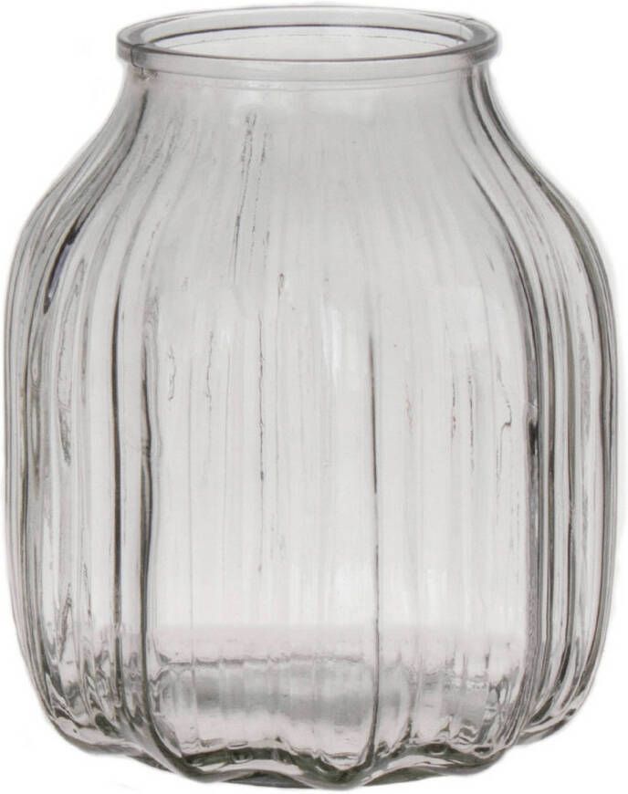 Bellatio Design Bloemenvaas klein helder transparant glas D14 x H16 cm Vazen