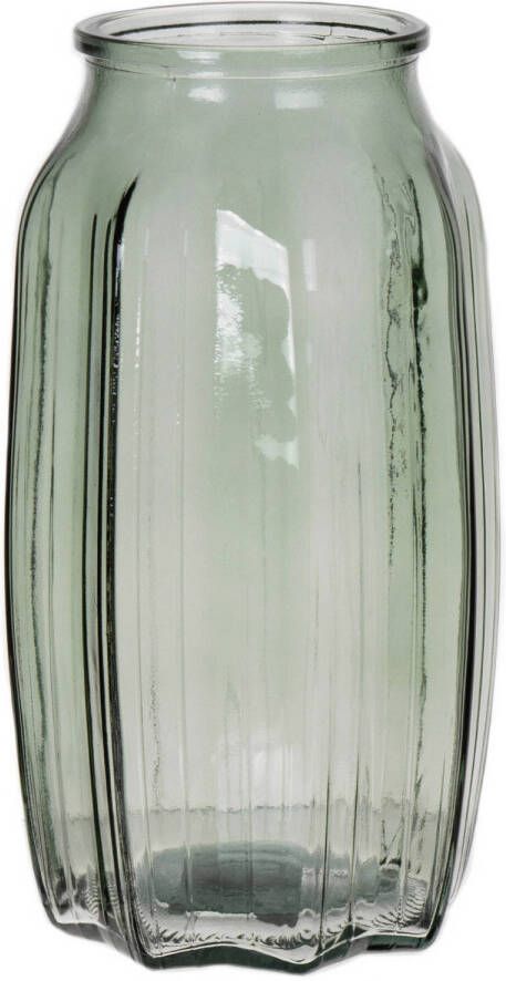 Bellatio Design Bloemenvaas lichtgroen transparant glas D12 x H22 cm Vazen
