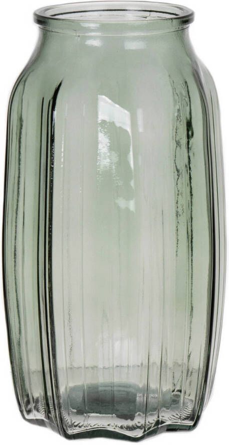 Bellatio Design Bloemenvaas lichtgroen glas D12 x H22 cm Vazen