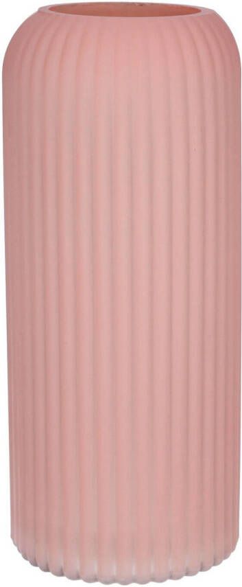 Bellatio Design Bloemenvaas oud roze matglas D9 x H20 cm Vazen