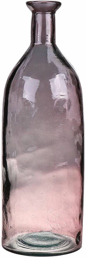 Bellatio Design Bloemenvaas oud roze transparant gerecycled glas D12 x H35 cm Vazen