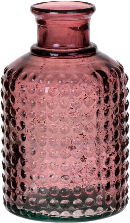 Bellatio Design Bloemenvaas paars transparant gerecycled glas D12 x H20 cm Vazen