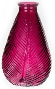Bellatio Design Bloemenvaas paars transparant glas D14 x H23 cm Vazen