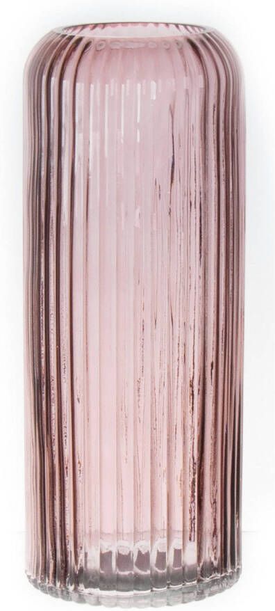 Bellatio Design Bloemenvaas taupe transparant glas D10 x H25 cm Vazen
