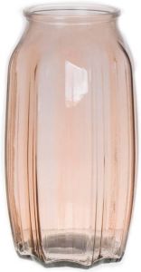 Bellatio Design Bloemenvaas taupe bruin transparant glas D12 x H22 cm Vazen