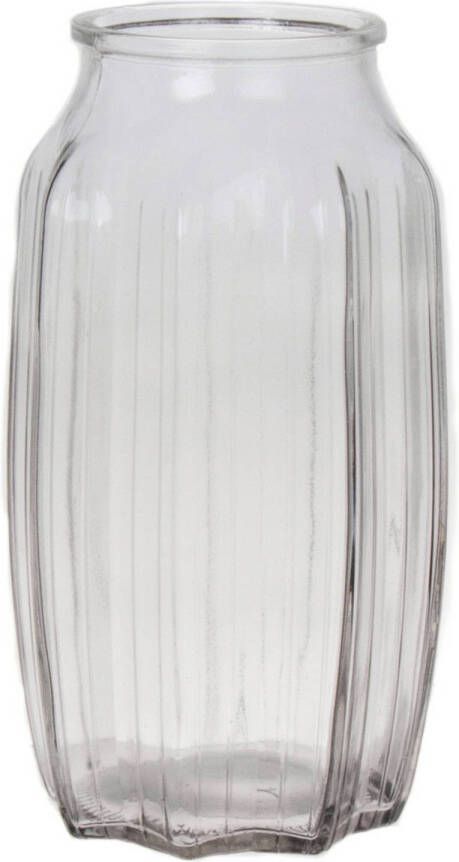 Bellatio Design Bloemenvaas helder transparant glas D12 x H22 cm Vazen