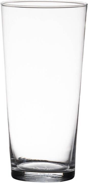 Merkloos Transparante home-basics Conische vaas vazen van glas 29 x 16 cm Bloemen takken boeketten vaas voor binnen gebruik Vazen