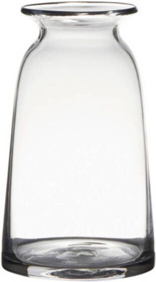 Merkloos Transparante home-basics vaas vazen van glas 23.5 x 12.5 cm Bloemen takken boeketten vaas voor binnen gebruik Vazen