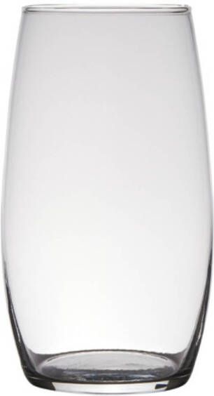 Merkloos Transparante home-basics vaas vazen van glas 25 x 14 cm Bloemen takken boeketten vaas voor binnen gebruik Vazen
