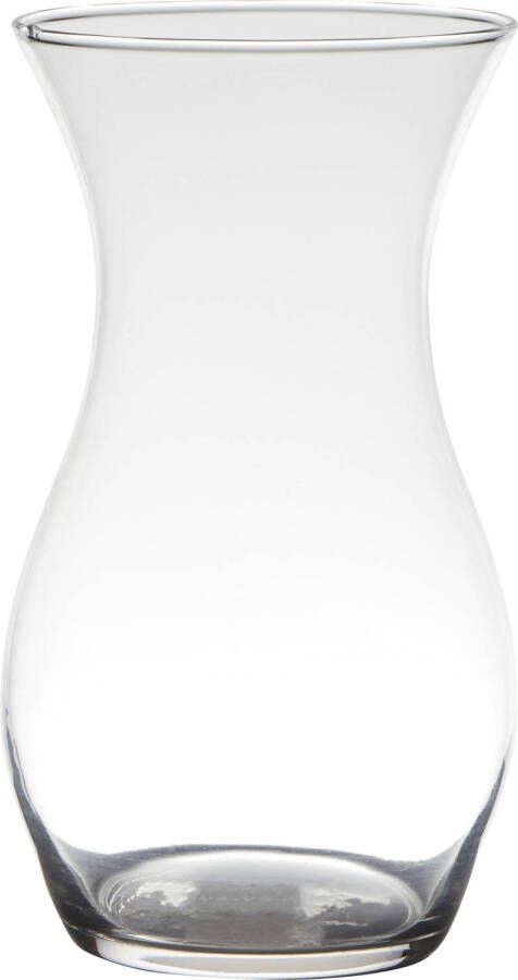 Merkloos Transparante home-basics vaas vazen van glas 25 x 14 cm Bloemen takken boeketten vaas voor binnen gebruik Vazen