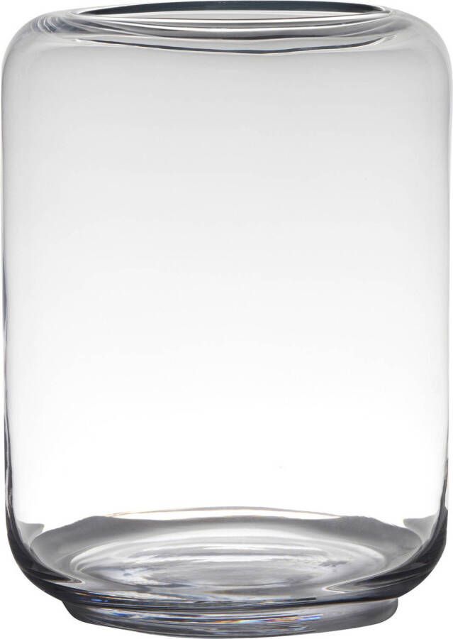 Merkloos Grote bloemenvaas bloemenvazen 30 x 23 cm transparant glas Vazen