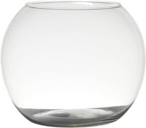 Hakbijl Glass Transparante ronde bol vissenkom vaas vazen van glas 20 x 25 cm Bloemen boeketten vaas voor binnen gebruik Vazen