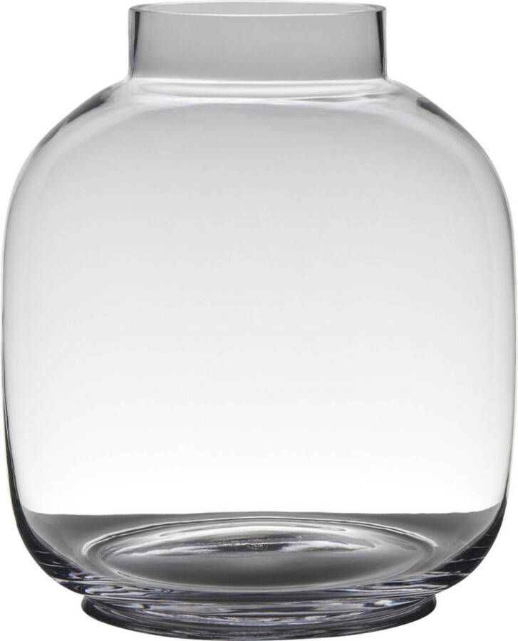 Merkloos Transparante luxe grote stijlvolle vaas vazen van glas 29 x 26 cm Bloemen boeketten vaas voor binnen gebruik Vazen