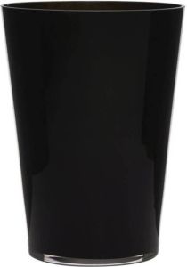 Merkloos Luxe zwarte conische stijlvolle vaas vazen van glas 30 x 22 cm Bloemen boeketten vaas voor binnen gebruik Vazen