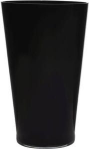 Merkloos Luxe zwarte conische stijlvolle vaas vazen van glas 40 x 25 cm Bloemen boeketten vaas voor binnen gebruik Vazen