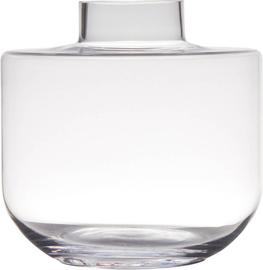 Bellatio Design Transparante Luxe Grote Stijlvolle Vaas vazen Van Glas 25 X 26 Cm Bloemen boeketten Vaas Voor Binnen Gebruik