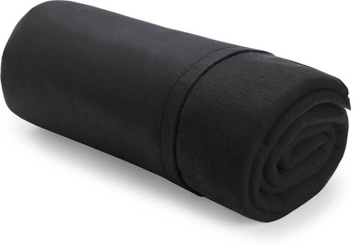 Merkloos Zacht fleece plaid dekentje kleedje zwart 120 x 150 cm Plaids