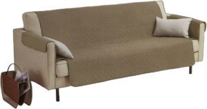 Benza Bankbeschermer 3 Persoons Plaid Hondenkleed Taupe 279 x 179 cm