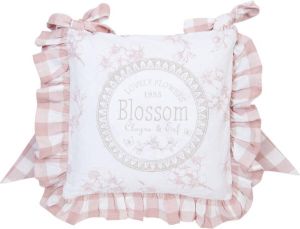 Benza Clayre & Eef stoelkussenhoes Katoen 40 x 40 cm Landelijk Blossom Oud Roze 2 Stuks