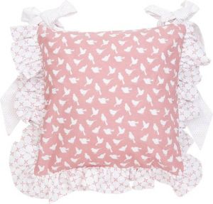 Benza Clayre & Eef stoelkussenhoes Katoen 40 x 40 cm Landelijk Vogels Birds Oud Roze
