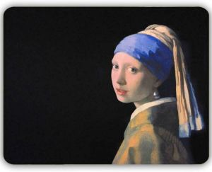 Benza Dunne Fleecedeken Plaid kunst 150 x 120 cm het Meisje met de parel van Johannes Vermeer.
