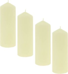 Benza Geurloze stompkaars cilinderkaars Ivoor paraffinewas Branduren 64 uur 18 x 7 5 cm 4 stuks