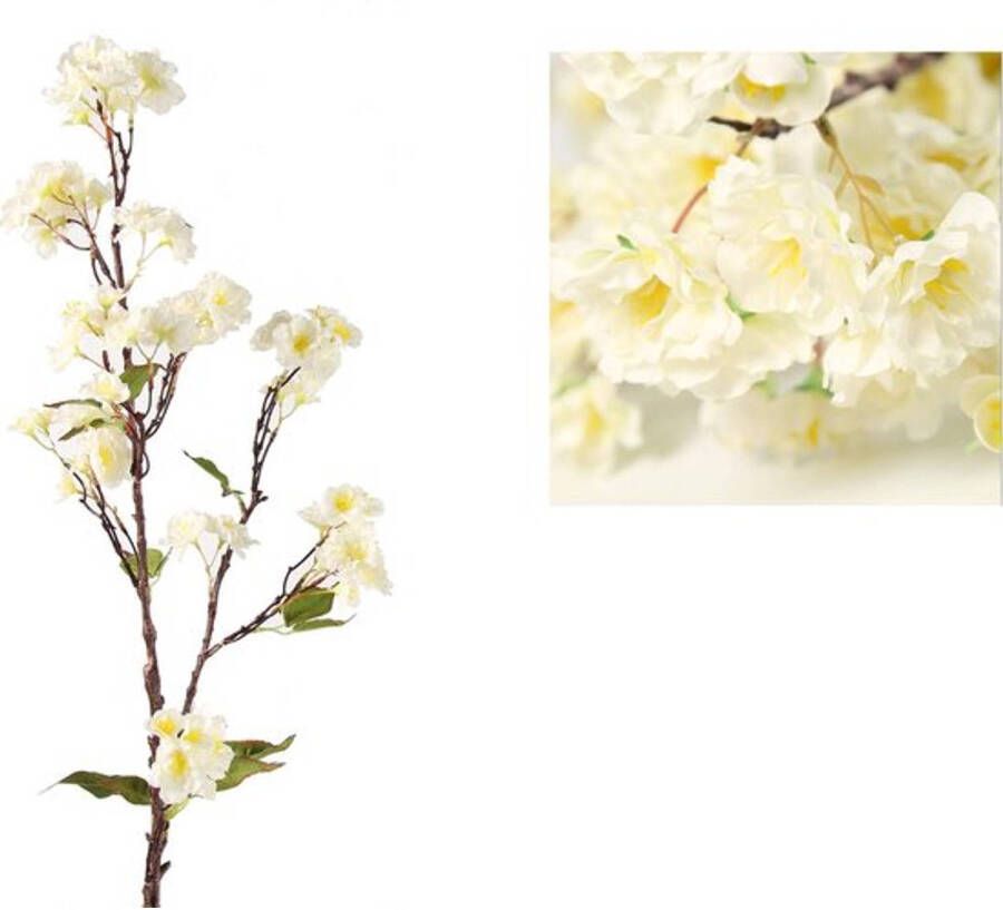 Benza Prunus kunstbloemen kunsttak Wit 100 cm